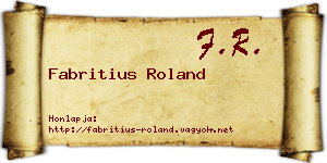 Fabritius Roland névjegykártya